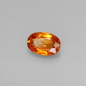 0.45克拉天然橙色锰铝榴石，椭圆形切割，5.7×3.9毫米，VS