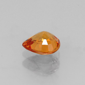 0.72克拉天然橙色锰铝榴石，梨形，5.7×4.9毫米，VVS