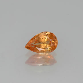 0.64克拉天然橙色锰铝榴石，梨形，6.6×4.3毫米，SI