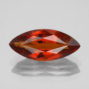 4.97克拉天然红色锰铝榴石，马眼形，15.9×7.1毫米，SI