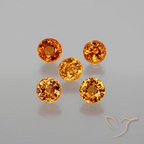 2.26天然橙色锰铝榴石，圆形切割，4.31毫米，VS