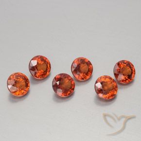 2.22克拉天然锰铝榴石纱，圆形的，VS