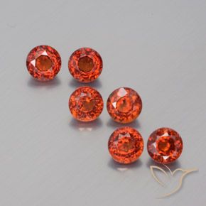 3.45天然红色锰铝榴石，圆形切割，4.57毫米，VVS-VS