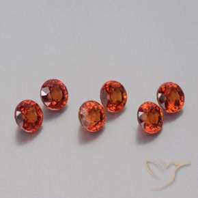 3.45天然红色锰铝榴石，圆形切割，4.57毫米，VVS-VS