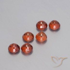 3.45天然红色锰铝榴石，圆形切割，4.57毫米，VVS-VS