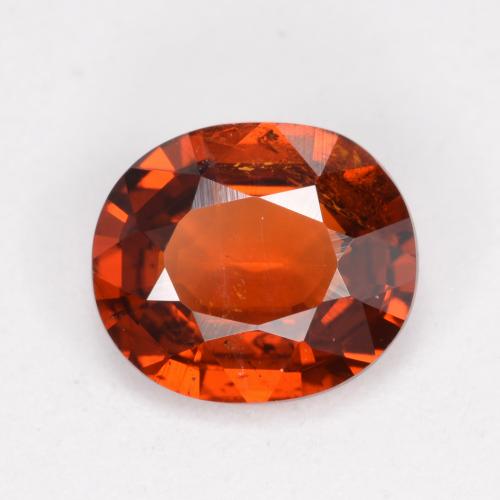 1.20克拉天然橙色锰铝榴石，椭圆形切割，6.9×6毫米，VS