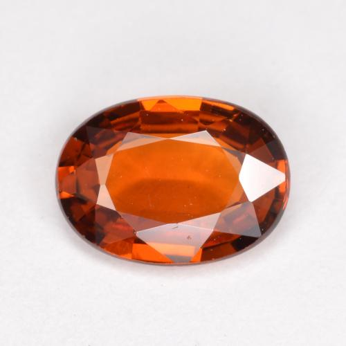 0.98克拉天然橙色锰铝榴石，椭圆形切割，7.3×5.3毫米，VVS-VS