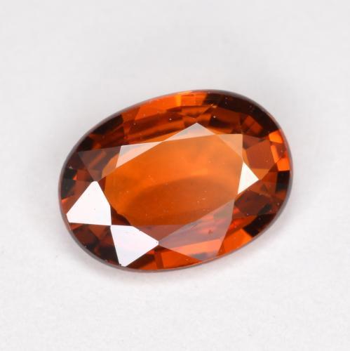0.98克拉天然橙色锰铝榴石，椭圆形切割，7.3×5.3毫米，VVS-VS