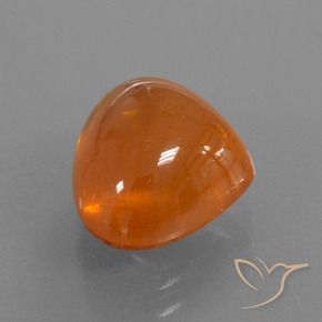 7.49克拉天然橙色锰铝榴石，梨形，12.1×9.7毫米，透明