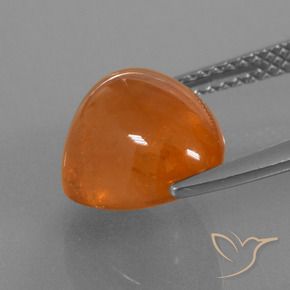 7.49克拉天然橙色锰铝榴石，梨形，12.1×9.7毫米，透明