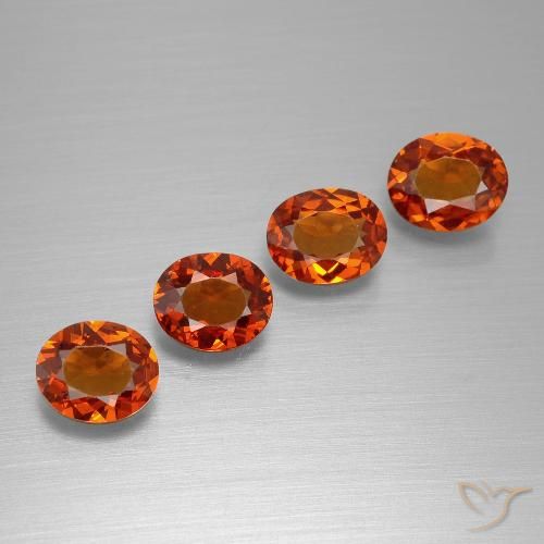 2.95天然橙色锰铝榴石，椭圆形切割，6.2×4.9毫米，VVS-VS