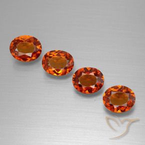 2.95天然橙色锰铝榴石，椭圆形切割，6.2×4.9毫米，VVS-VS