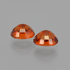天然橙色锰铝榴石，椭圆形切割，5.8×4.6毫米，VS