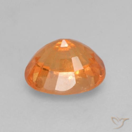 0.83克拉天然橙色锰铝榴石，椭圆形切割，5.7×4.5毫米，VS-SI