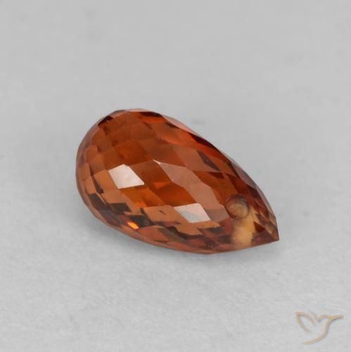 0.93ct 天然 深琥珀红 锰铝榴石纱, 泪滴形, VS