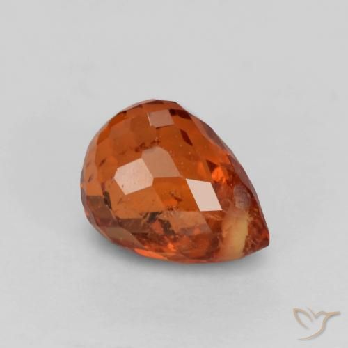 0.97ct 天然 深琥珀红 锰铝榴石纱, 泪滴形, VS-SI