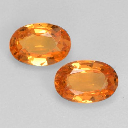 0.93天然橙色锰铝榴石，椭圆形切割，5.7×3.8毫米，VVS-VS