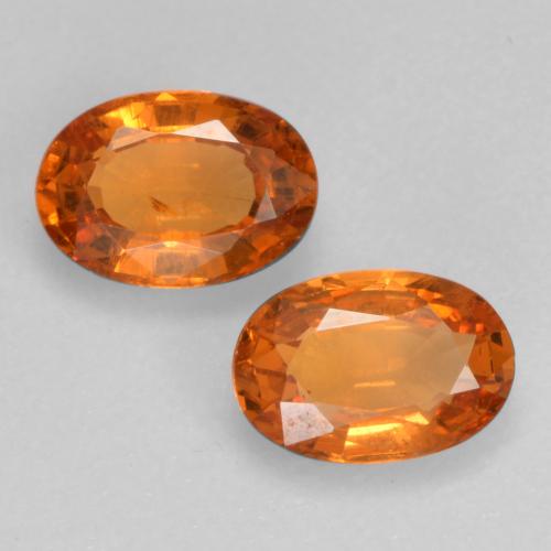 1.10天然橙色锰铝榴石，椭圆形切割，5.8×4.1毫米，VS