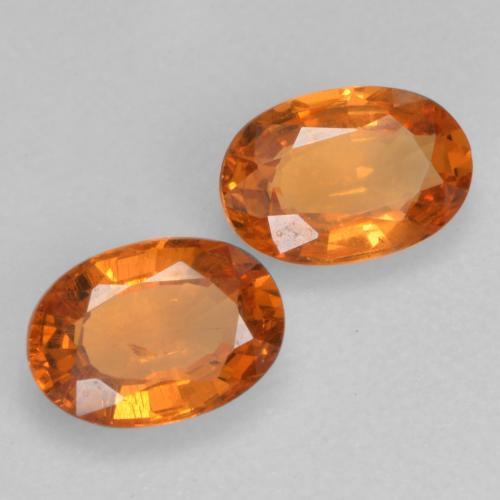 1.10天然橙色锰铝榴石，椭圆形切割，5.8×4.1毫米，VS