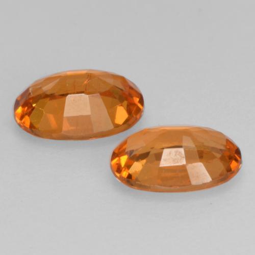 1.10天然橙色锰铝榴石，椭圆形切割，5.8×4.1毫米，VS