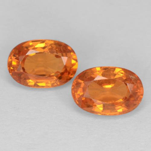 1.42天然橙色锰铝榴石，椭圆形切割，5.9×4.1毫米，VS-SI