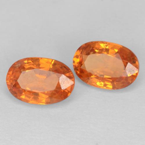 1.42天然橙色锰铝榴石，椭圆形切割，5.9×4.1毫米，VS-SI