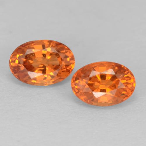 0.95天然橙色锰铝榴石，椭圆形切割，5.1×3.5毫米，VS