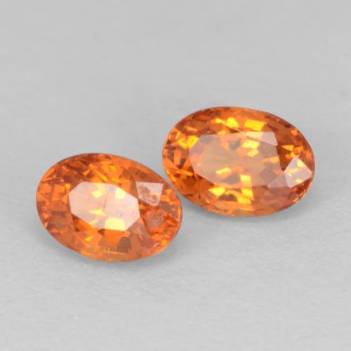 0.95天然橙色锰铝榴石，椭圆形切割，5.1×3.5毫米，VS
