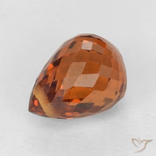 1.29ct 天然 红橙色 锰铝榴石纱, 泪滴形, VS