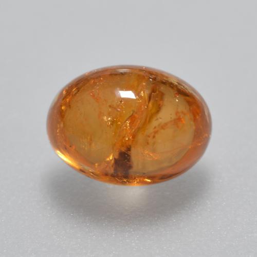 1.88克拉天然橙色锰铝榴石，椭圆形切割，7.2×5.3毫米，透明