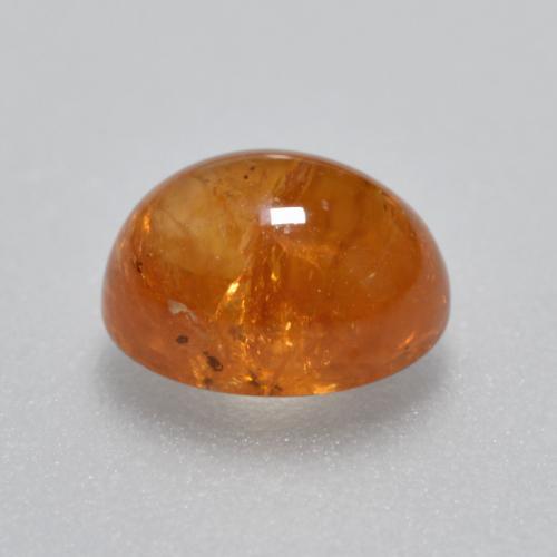 1.88克拉天然橙色锰铝榴石，椭圆形切割，7.2×5.3毫米，透明