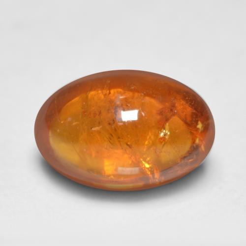 0.81克拉天然橙色锰铝榴石，椭圆形切割，6.3×4.2毫米，透明
