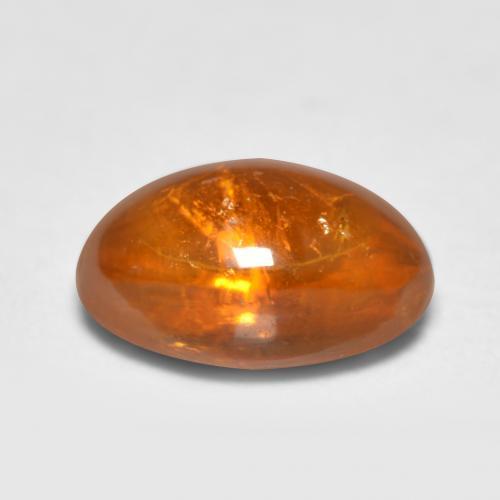 0.81克拉天然橙色锰铝榴石，椭圆形切割，6.3×4.2毫米，透明