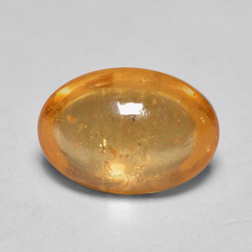 0.82克拉天然橙色锰铝榴石，椭圆形切割，6.5×4.6毫米，透明