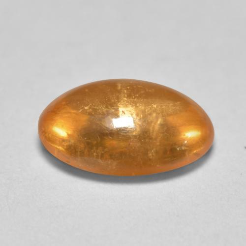 0.82克拉天然橙色锰铝榴石，椭圆形切割，6.5×4.6毫米，透明