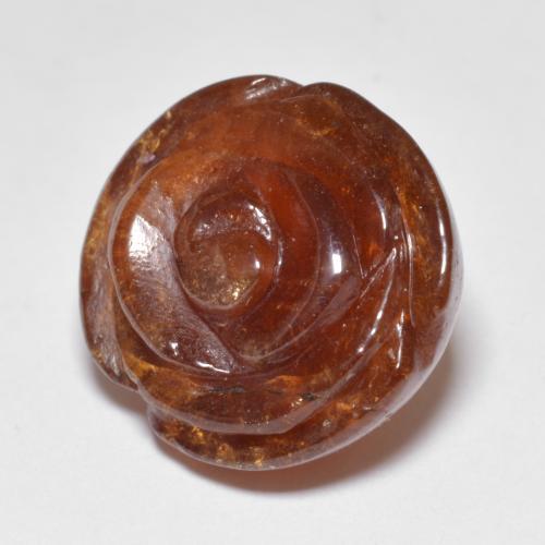 22.72克拉天然橙色锰铝榴石，花形切工，15.8×15毫米，半透明