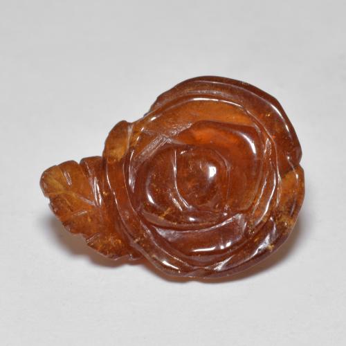 13.11克拉天然锰铝榴石纱，花形切割，半透明