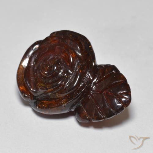 22.04克拉天然锰铝榴石纱，花形切割，半透明