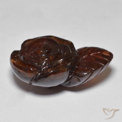 22.04克拉天然锰铝榴石纱，花形切割，半透明