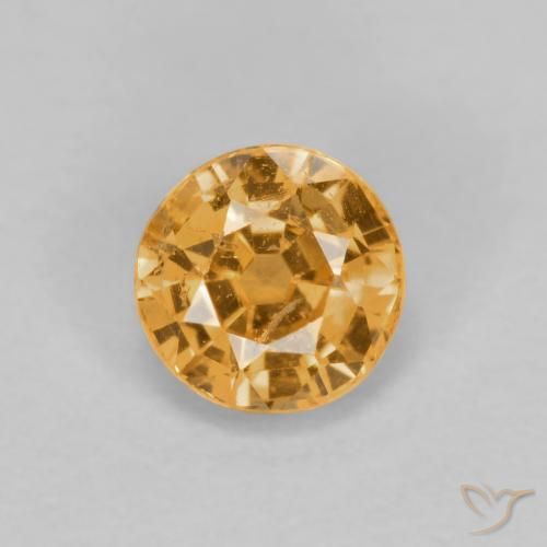 0.52ct 天然 中橙 锰铝榴石纱, 圆形的, VS