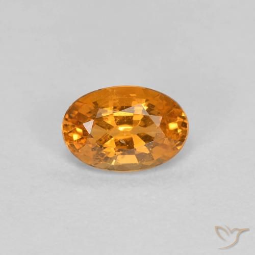 0.40ct 天然 杏橙 锰铝榴石纱, 椭圆形, VS
