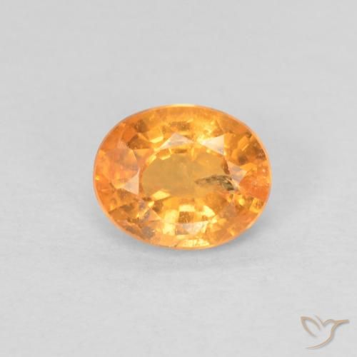0.78ct 天然 杏橙 锰铝榴石纱, 椭圆形, VS-SI