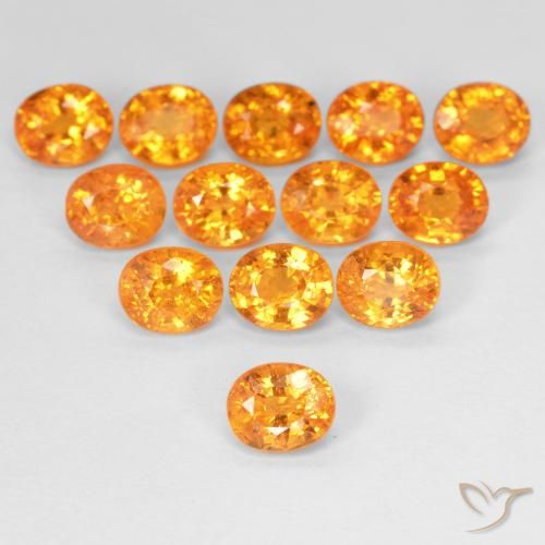 0.63ct 天然 浓橙色 锰铝榴石纱, 椭圆形, VS