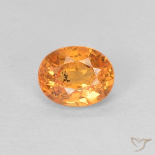 0.44ct 天然 亮橙色 锰铝榴石纱, 椭圆形, VS-SI