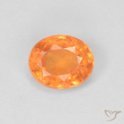 0.49ct 天然 亮橙色 锰铝榴石纱, 椭圆形, VS