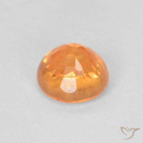 0.60克拉天然锰铝榴石纱，圆形的，VS