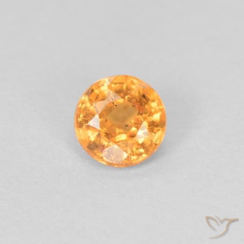 0.27ct 天然 浓橙色 锰铝榴石纱, 圆形的, VS