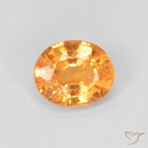 0.56ct 天然 亮橙色 锰铝榴石纱, 椭圆形, VS-SI
