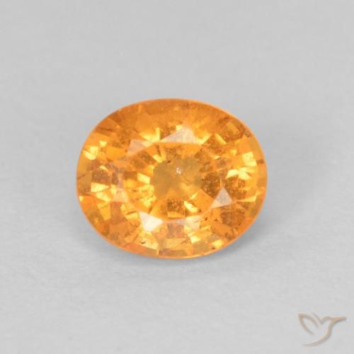 0.70ct 天然 蜜橙色 锰铝榴石纱, 椭圆形, VS-SI
