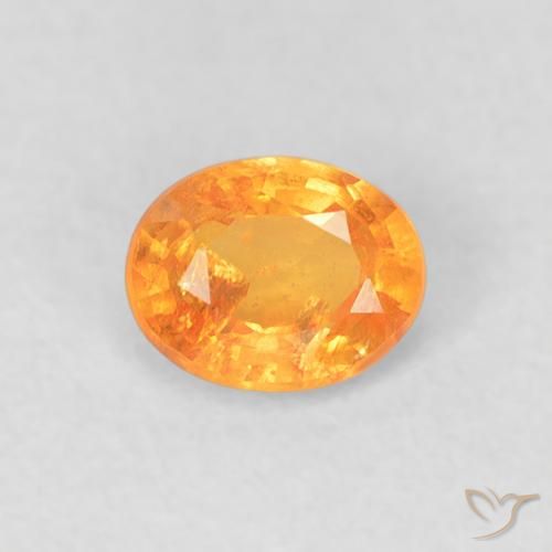 0.53ct 天然 亮橙色 锰铝榴石纱, 椭圆形, VS-SI